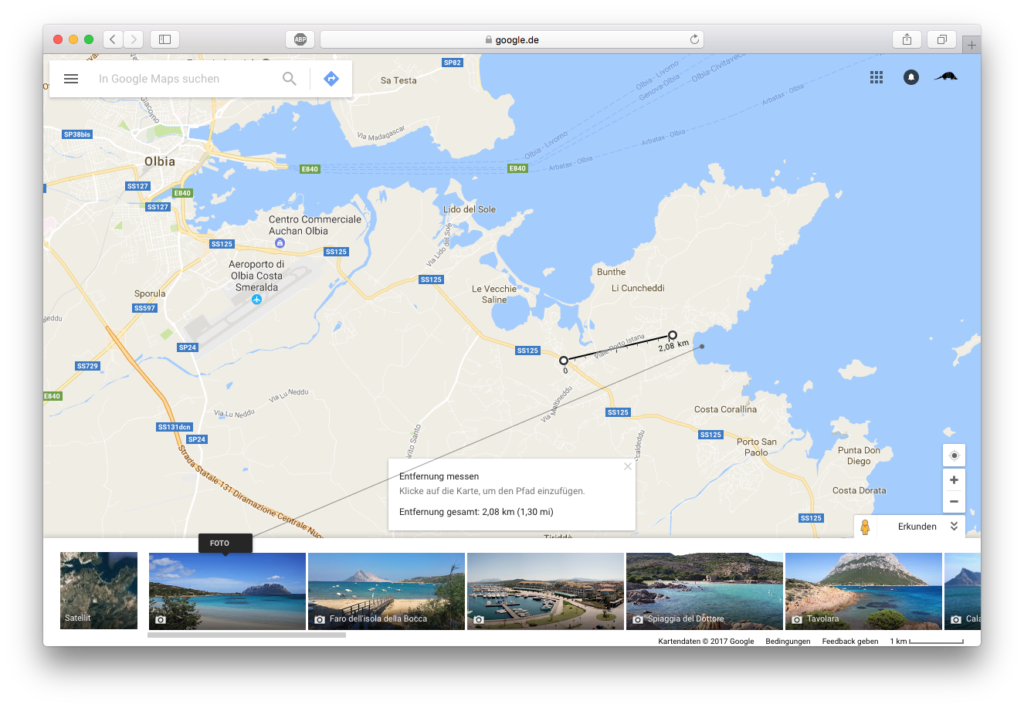 Planung mit Google Maps und der Fotoansicht