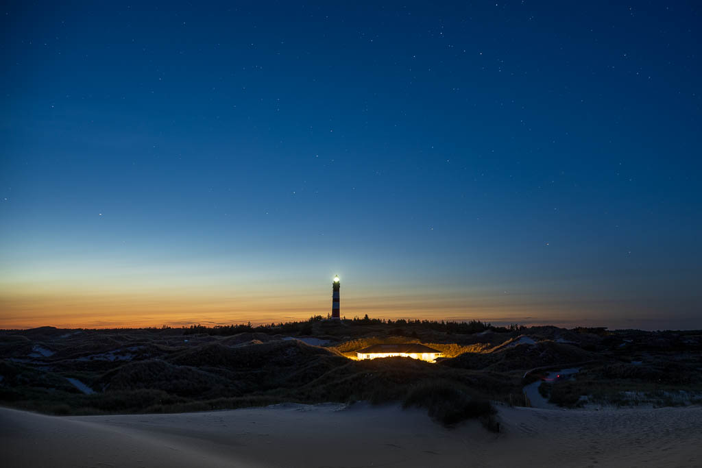 Leuchtturm Amrum mit Polarlichtern