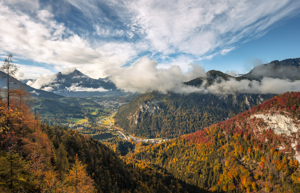 Ausblick von der Lärchecker Wand bei Oberau in Berchtesgaden