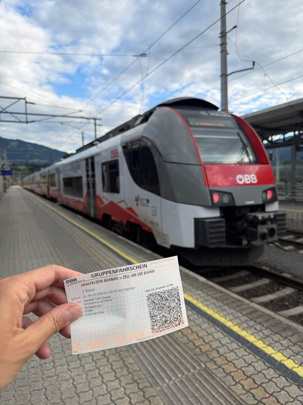 Zugfahrt von Saalfelden nach Zell am See