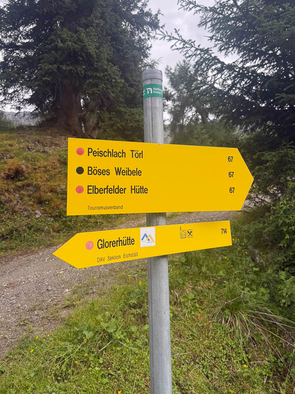 Wegweiser zum Lucknerhaus und zum Böse Weibele