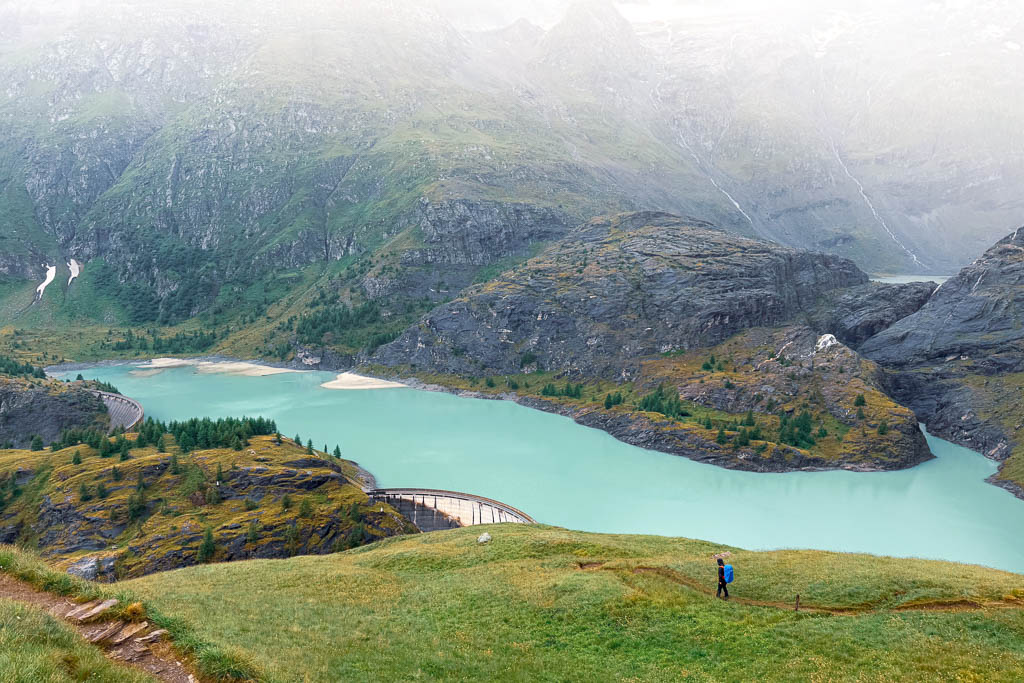 Blick auf die Staumauer des Margaritzenstausees