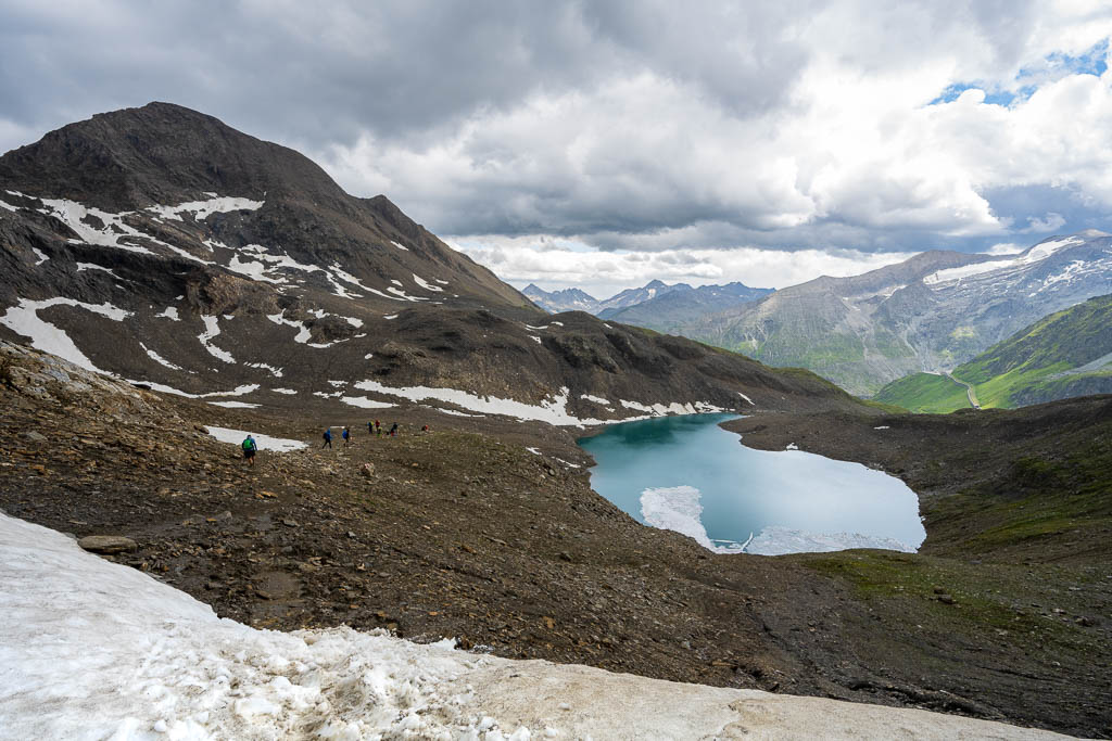Blick von der Pfandlscharte auf den Pfandlschartensee