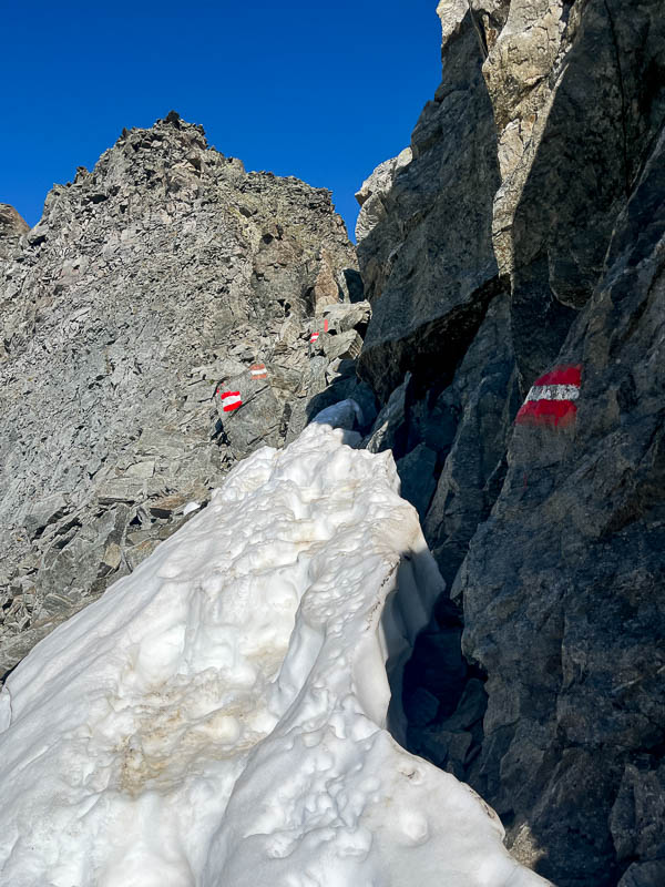 Aufstieg zum Pitztaler Jöchl über Schneefeld