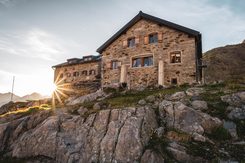 Sonnenuntergang über der Braunschweiger Hütte