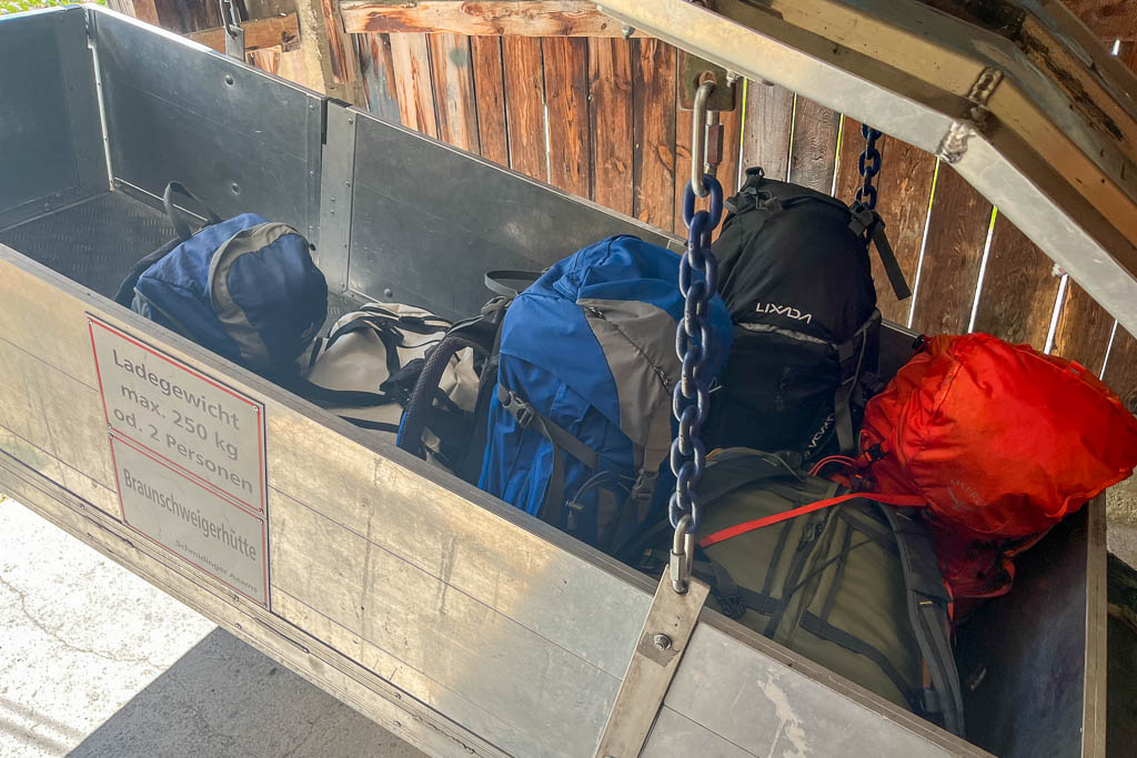 Rucksacktransport zur Braunschweiger Hütte