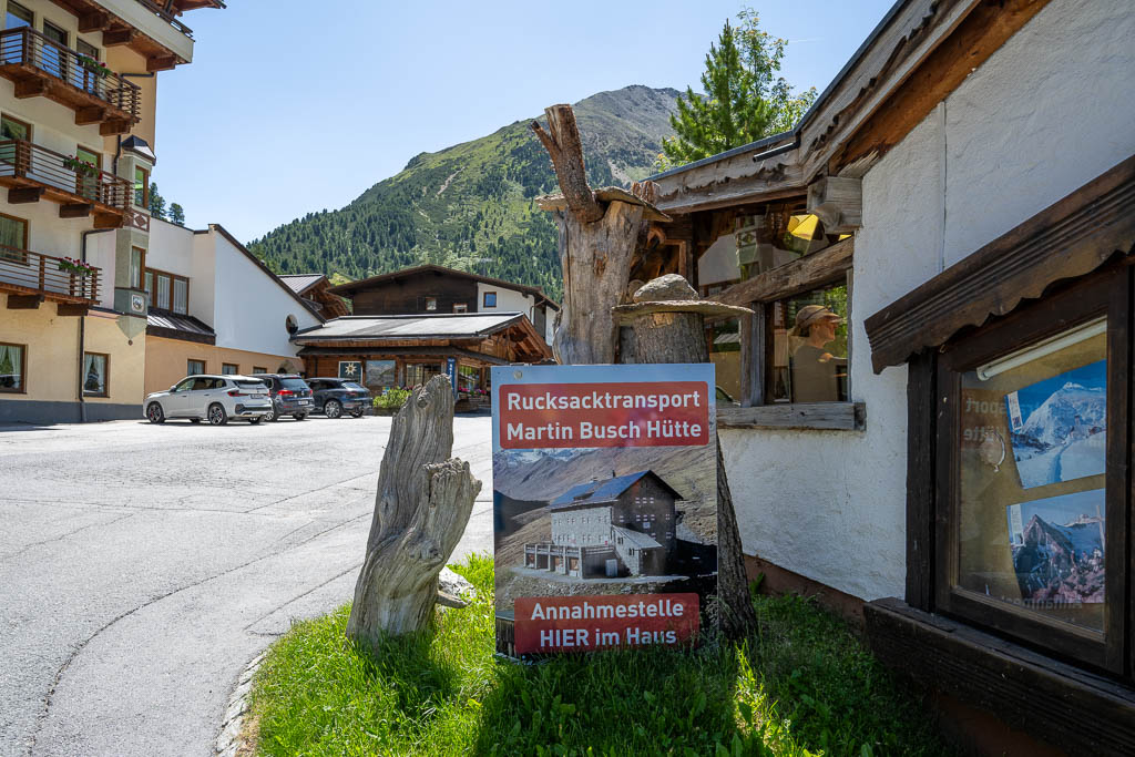Rucksacktransport zur Martin-Busch-Hütte in Vent