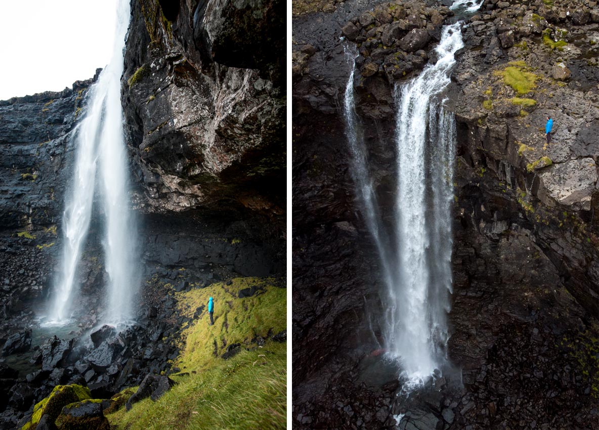Fossa Wasserfall von oben und von unten fotografiert