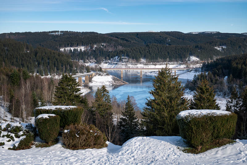Blick auf die Okertalsperre von Schulenberg im Oberharz