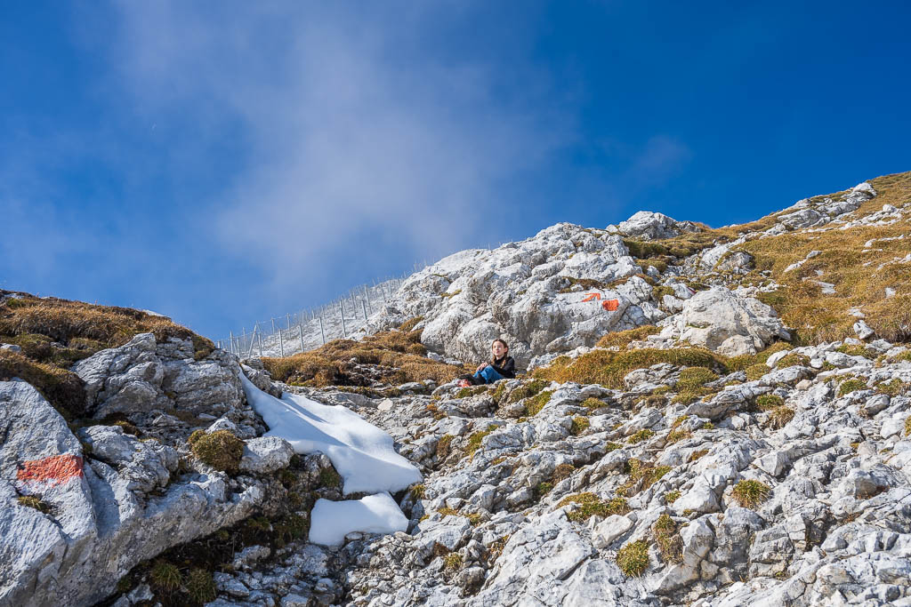 Wanderweg zur Hohen Munde mit Schnee