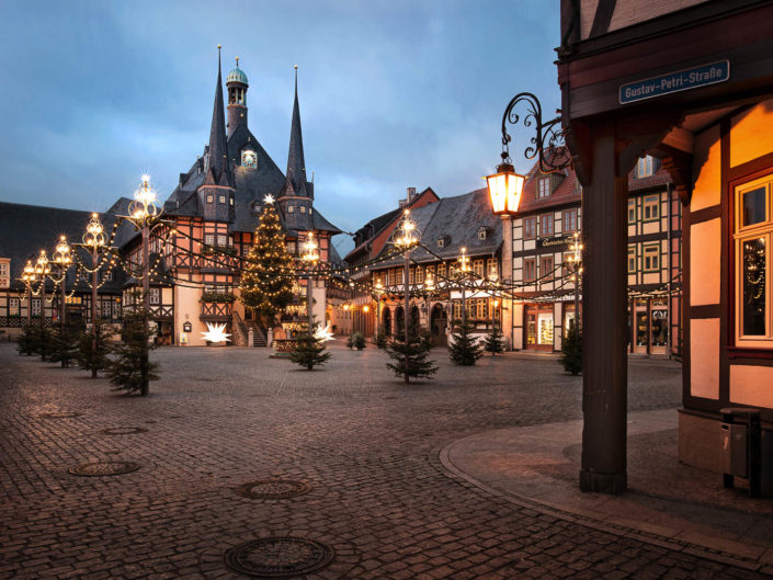 Rathaus Wernigerode an Weihnachten