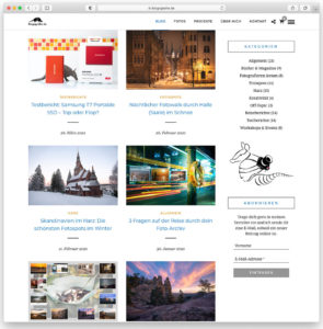 Die Blog-Seite von Blogografie.de im neuen WordPress-Theme