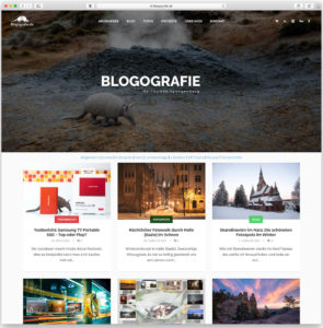 Die Startseite von Blogografie.de im alten WordPress-Theme